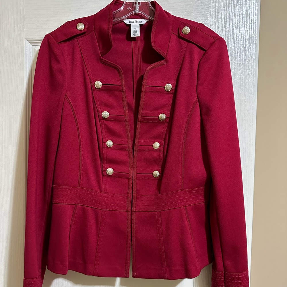 Ponte Jacket w/Military Swagger.  Cardinal Red.  Size 12.